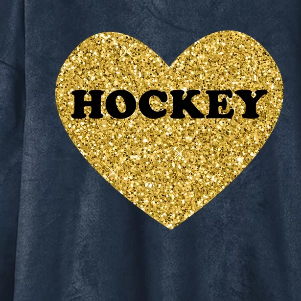 Hockey I Love Hockey Gift Hooded Wearable Blanket