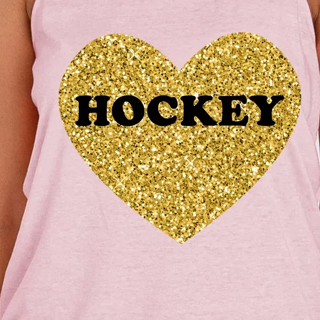 Hockey I Love Hockey Gift Women's Knotted Racerback Tank