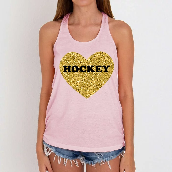 Hockey I Love Hockey Gift Women's Knotted Racerback Tank