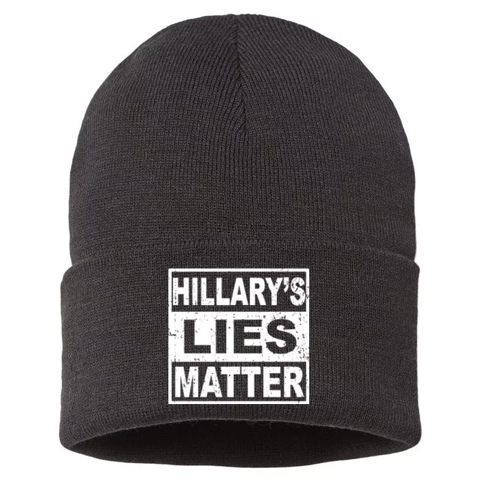 Hillary's Lies Matter Sustainable Knit Beanie