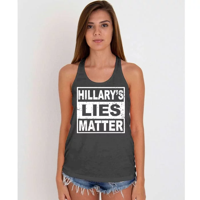 Hillary's Lies Matter Women's Knotted Racerback Tank