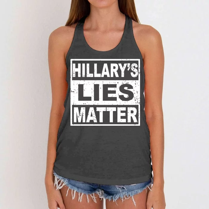 Hillary's Lies Matter Women's Knotted Racerback Tank