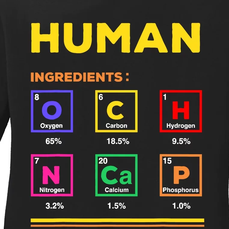 Human Ingredients Medical Laboratory Science Lab Technician Ladies Long Sleeve Shirt