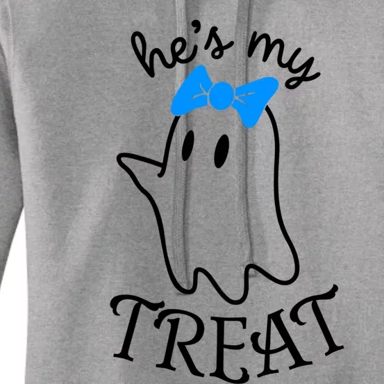 He Is My Treat Ghost Halloween Couple Happy Halloween Meaningful Gift Women's Pullover Hoodie