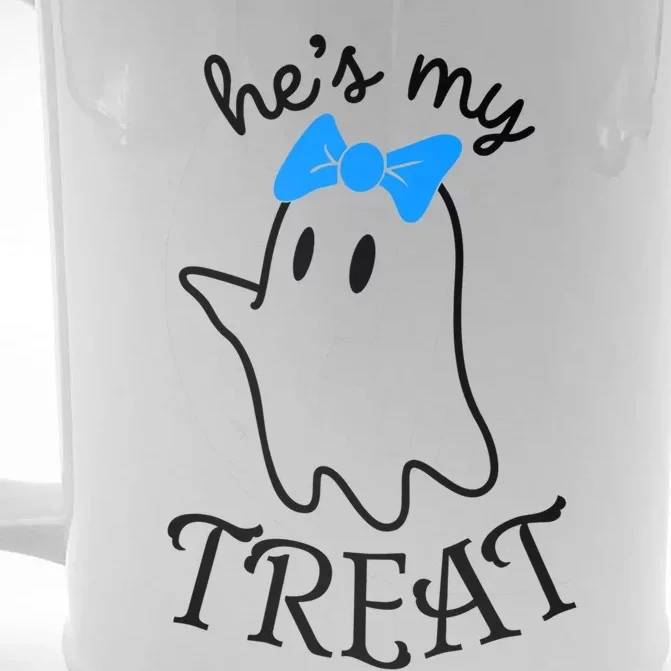 He Is My Treat Ghost Halloween Couple Happy Halloween Meaningful Gift Front & Back Beer Stein