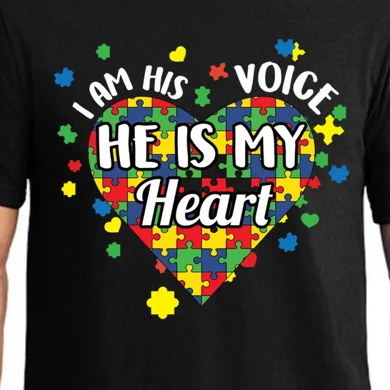 He Is My Heart Autism Awareness Puzzle Piece Cool Gift Pajama Set