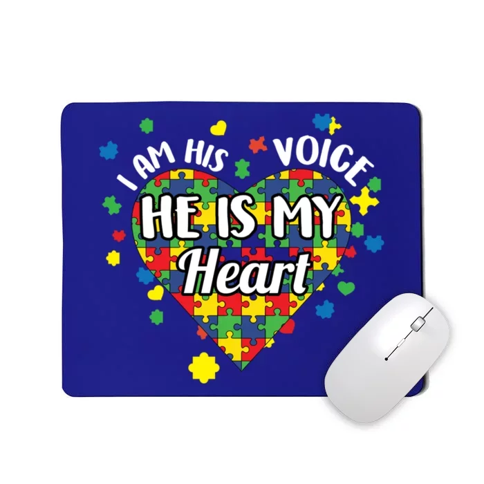 He Is My Heart Autism Awareness Puzzle Piece Cool Gift Mousepad