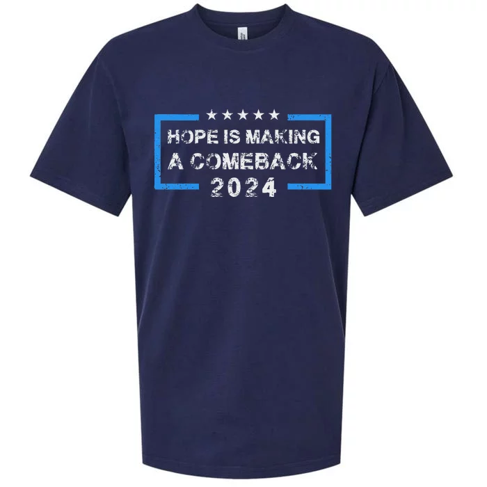 Hope Is Making A Comeback Democrats Vintage 2024 Sueded Cloud Jersey T-Shirt