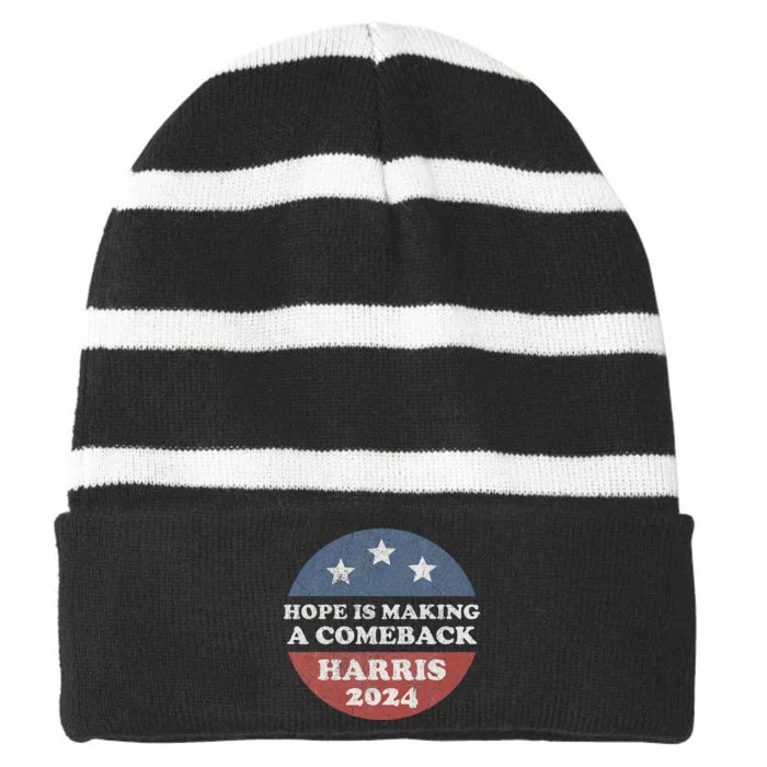 Hope Is Making A Comeback Harris 2024 Striped Beanie with Solid Band