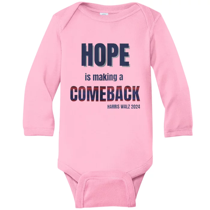 Hope Is Making A Comeback Harris Walz Baby Long Sleeve Bodysuit