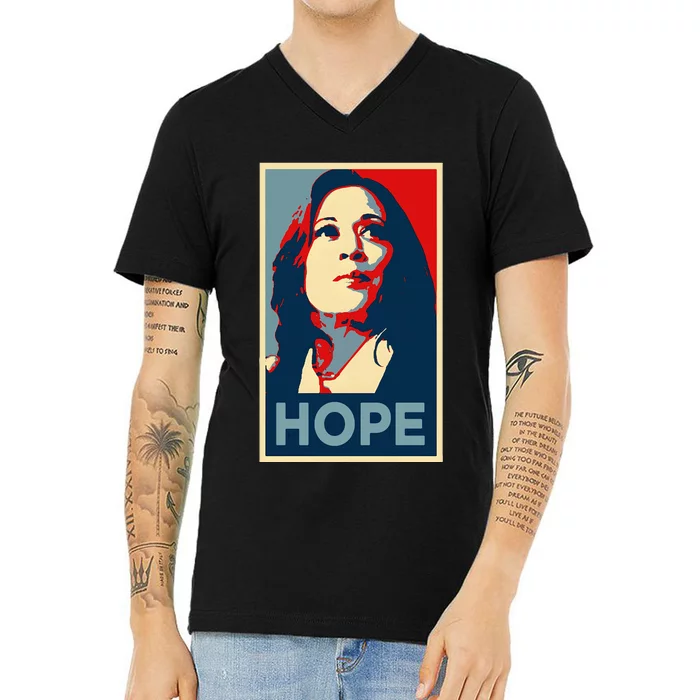 Hope Is Making Comeback Kamala Harris Obama Poster 47 Vote V-Neck T-Shirt