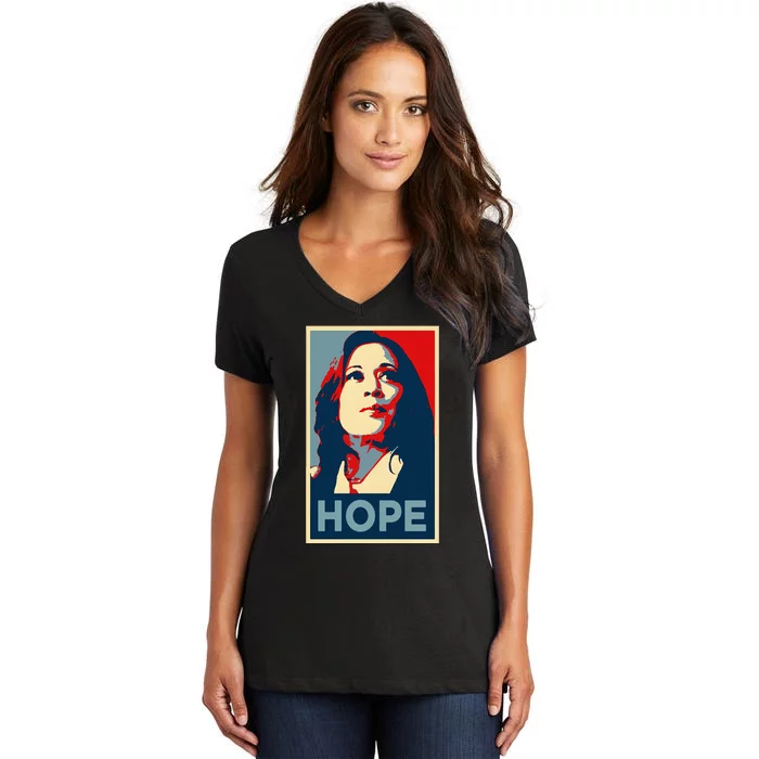 Hope Is Making Comeback Kamala Harris Obama Poster 47 Vote Women's V-Neck T-Shirt