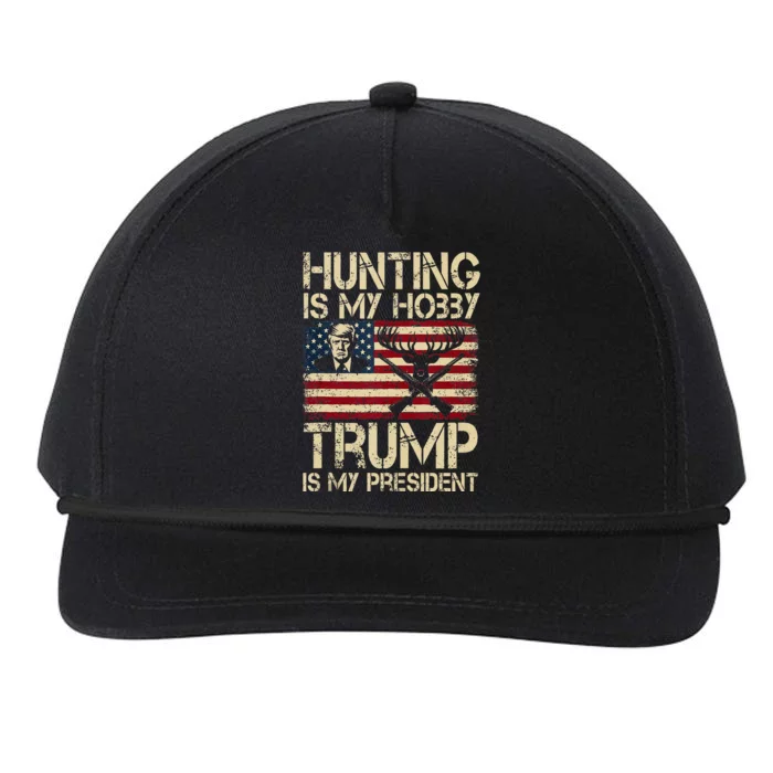 Hunting Is My Hobby & Trump Is My President Snapback Five-Panel Rope Hat