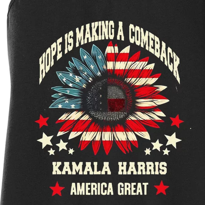 Hope Is Making A Comeback Kamala Harris Tim Walz Women's Racerback Tank