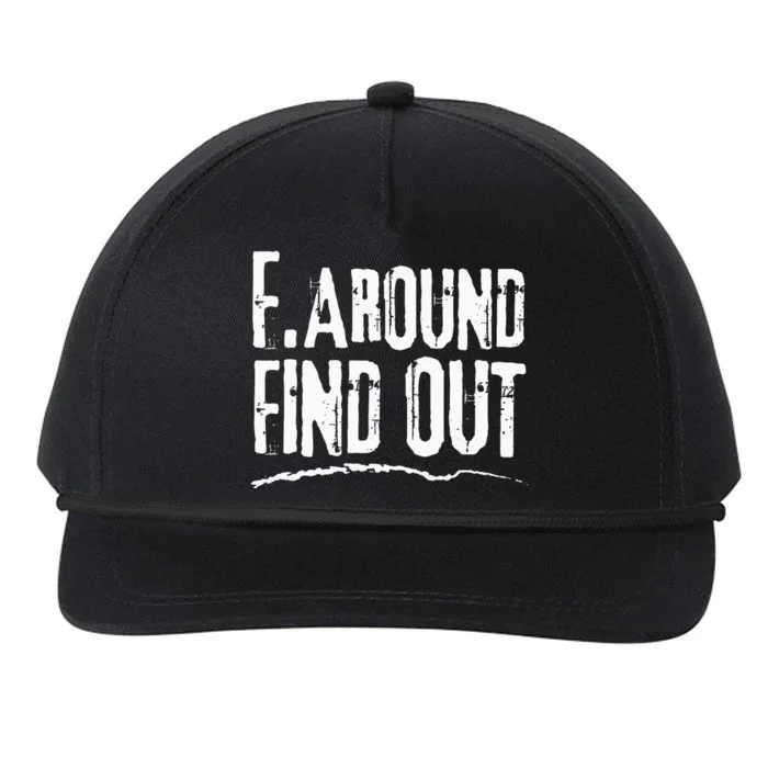 Humorous Internet Memeinspired F. Around Find Out Snapback Five-Panel Rope Hat