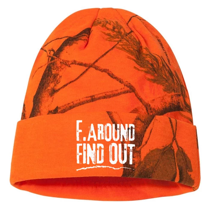 Humorous Internet Memeinspired F. Around Find Out Kati - 12in Camo Beanie