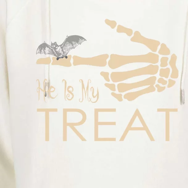 He Is My Treat Gift Womens Funnel Neck Pullover Hood