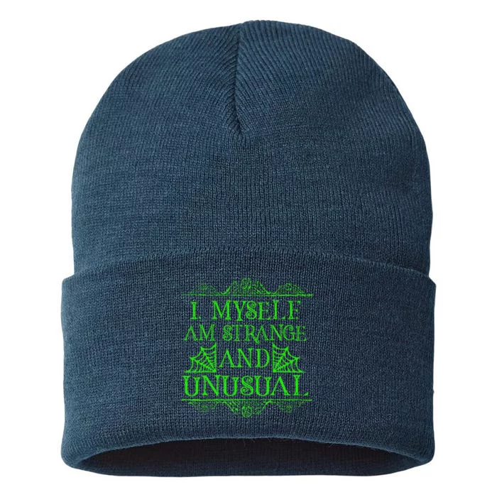 Halloween I Myself Am Strange And Unusual Horror Sustainable Knit Beanie