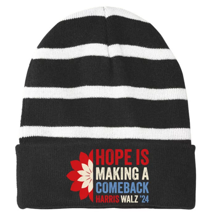 Hope Is Making A Comeback Kamala 2024 Striped Beanie with Solid Band