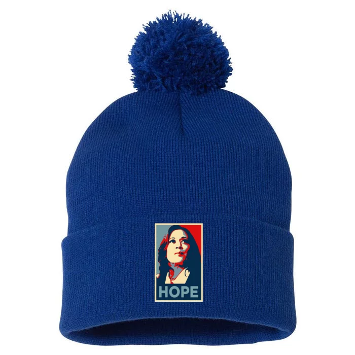 Hope Is Making Comeback Kamala Harris Obama Poster 47 Vote Pom Pom 12in Knit Beanie