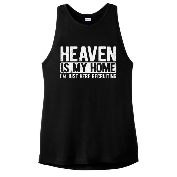 Heaven Is My Home Christian Religious Jesus Ladies Tri-Blend Wicking Tank