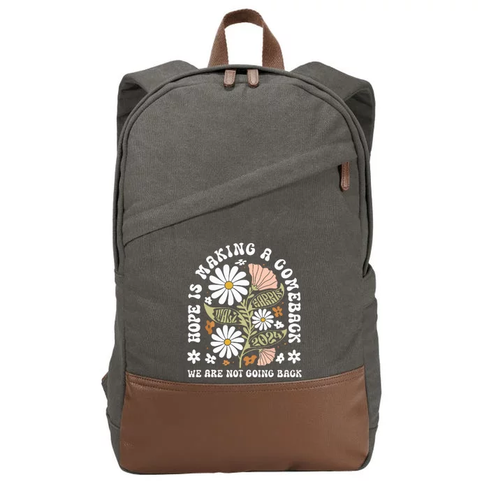 Hope Is Making A Comeback Democrats Vintage 2024 Cotton Canvas Backpack