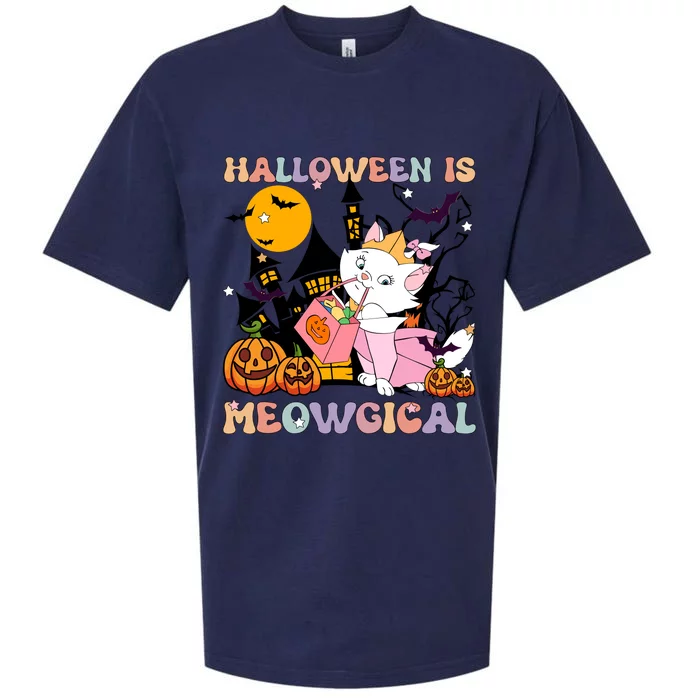 Halloween Is Meowgical Marie Cat Halloween Sueded Cloud Jersey T-Shirt