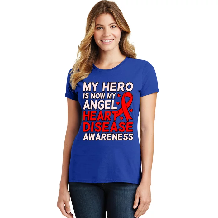 Hero Is My Angel Heart Disease Awareness Survivor Graphic Gift Women's T-Shirt