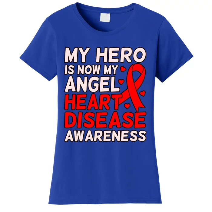 Hero Is My Angel Heart Disease Awareness Survivor Graphic Gift Women's T-Shirt