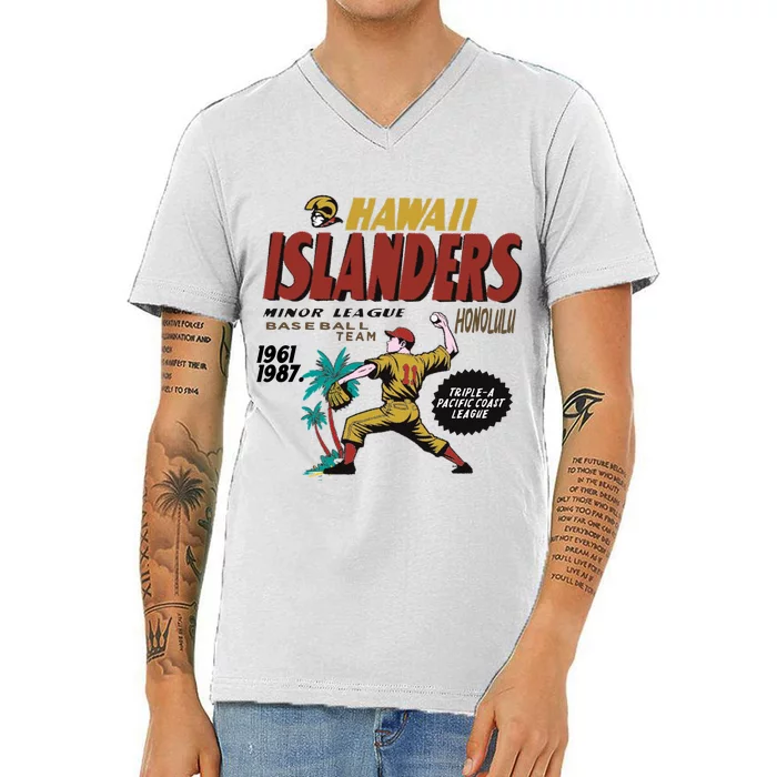 Hawaii Islanders Minor League Baseball Team Honolulu 1961 V-Neck T-Shirt