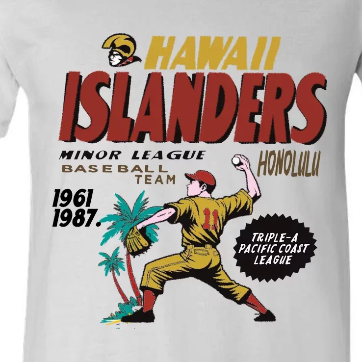 Hawaii Islanders Minor League Baseball Team Honolulu 1961 V-Neck T-Shirt