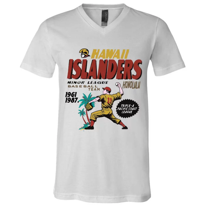 Hawaii Islanders Minor League Baseball Team Honolulu 1961 V-Neck T-Shirt