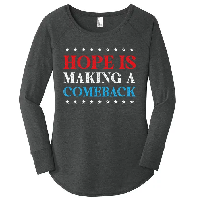 Hope Is Making A Comeback 2024 Kamala Women's Perfect Tri Tunic Long Sleeve Shirt