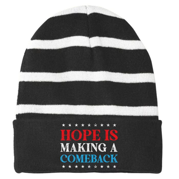 Hope Is Making A Comeback 2024 Kamala Striped Beanie with Solid Band