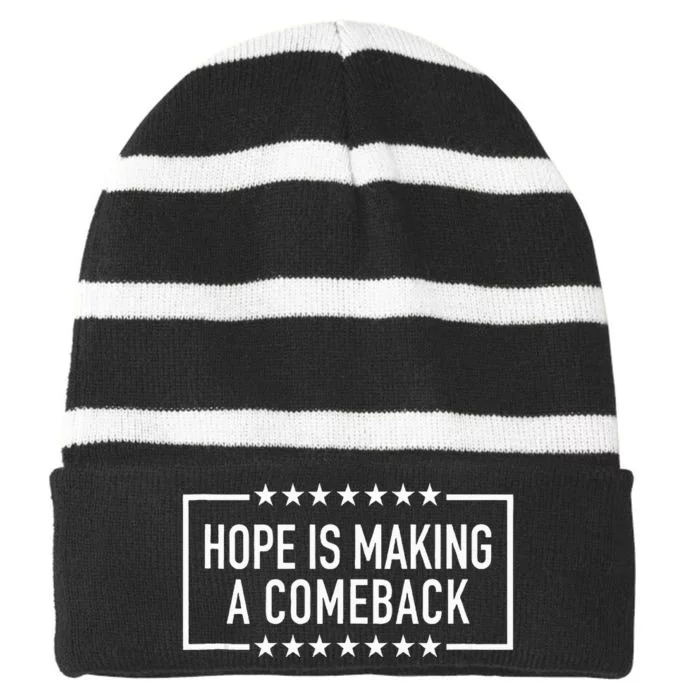 Hope Is Making A Comeback 2024 Kamala Striped Beanie with Solid Band