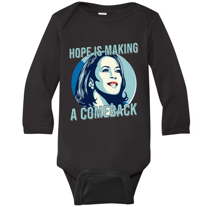 Hope Is Making A Comeback Kamala 2024 Baby Long Sleeve Bodysuit