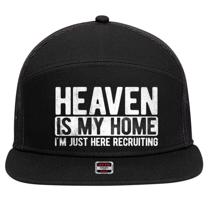 Heaven Is My Home Christian Religious Jesus 7 Panel Mesh Trucker Snapback Hat