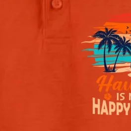 Hawaii Is My Happy Place Palm Trees Surf Beach Vacation Gift Dry Zone Grid Performance Polo