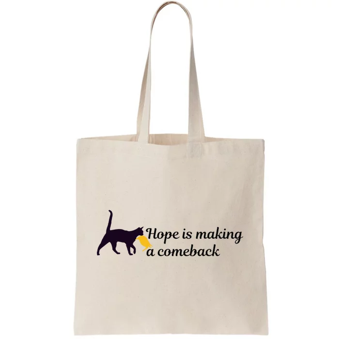 Hope Is Making A Comeback Funny Cat Trump Hair Kamala Harris Tote Bag