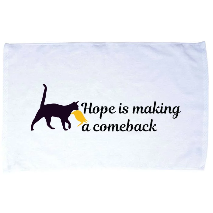 Hope Is Making A Comeback Funny Cat Trump Hair Kamala Harris Microfiber Hand Towel