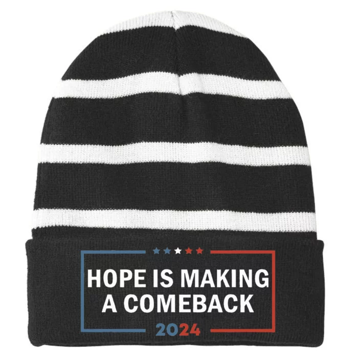 Hope Is Making A Comeback 2024 Kamala Harris Striped Beanie with Solid Band