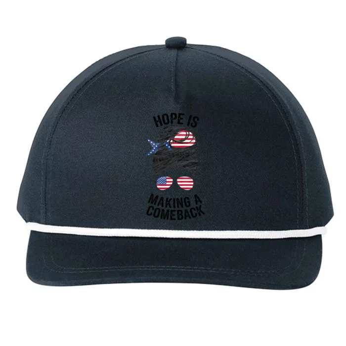 Hope Is Making A Come Back Kamala Harris 2024 Election Girl Snapback Five-Panel Rope Hat