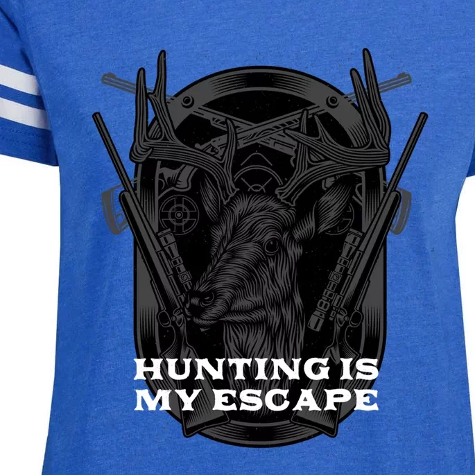 Hunting Is My Escape Introvert Hunter Antisocial Meaningful Gift Enza Ladies Jersey Football T-Shirt