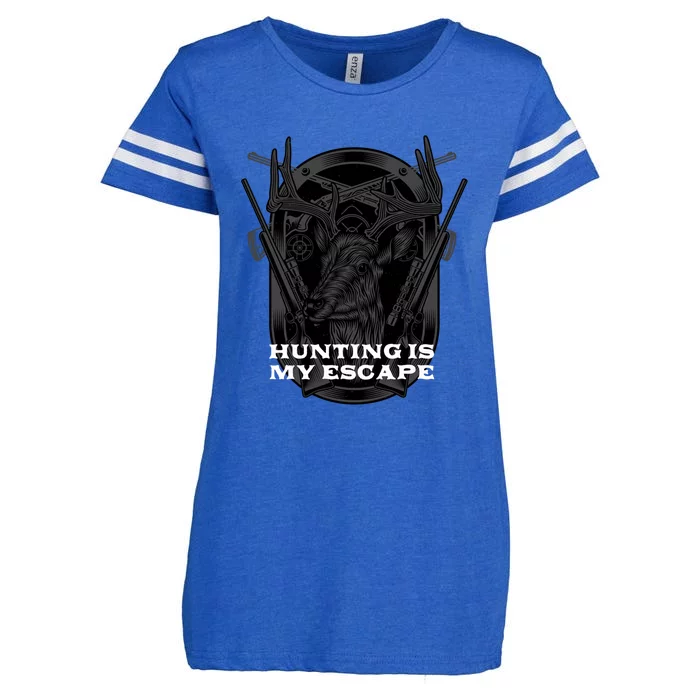 Hunting Is My Escape Introvert Hunter Antisocial Meaningful Gift Enza Ladies Jersey Football T-Shirt