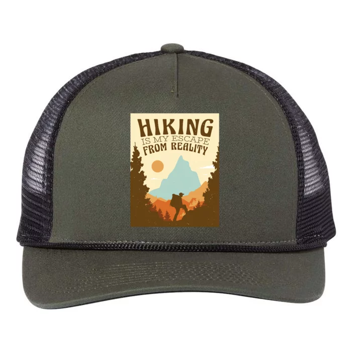 Hiking Is My Escape From Reality Retro Rope Trucker Hat Cap