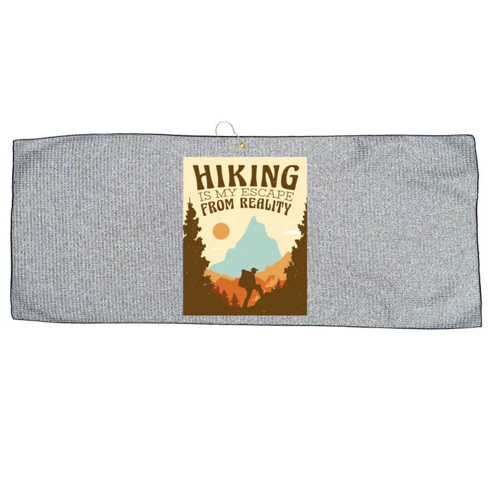 Hiking Is My Escape From Reality Large Microfiber Waffle Golf Towel