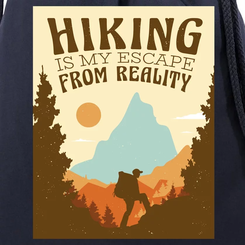 Hiking Is My Escape From Reality Drawstring Bag