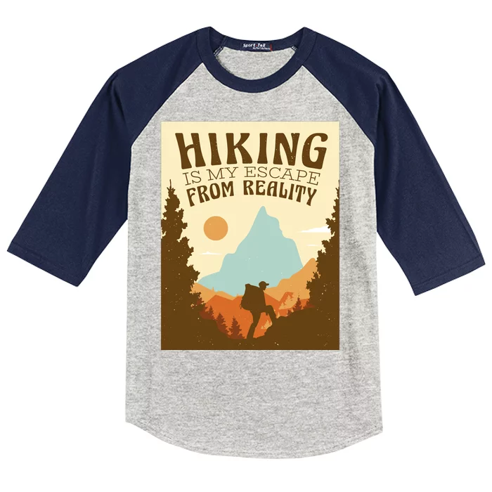 Hiking Is My Escape From Reality Kids Colorblock Raglan Jersey