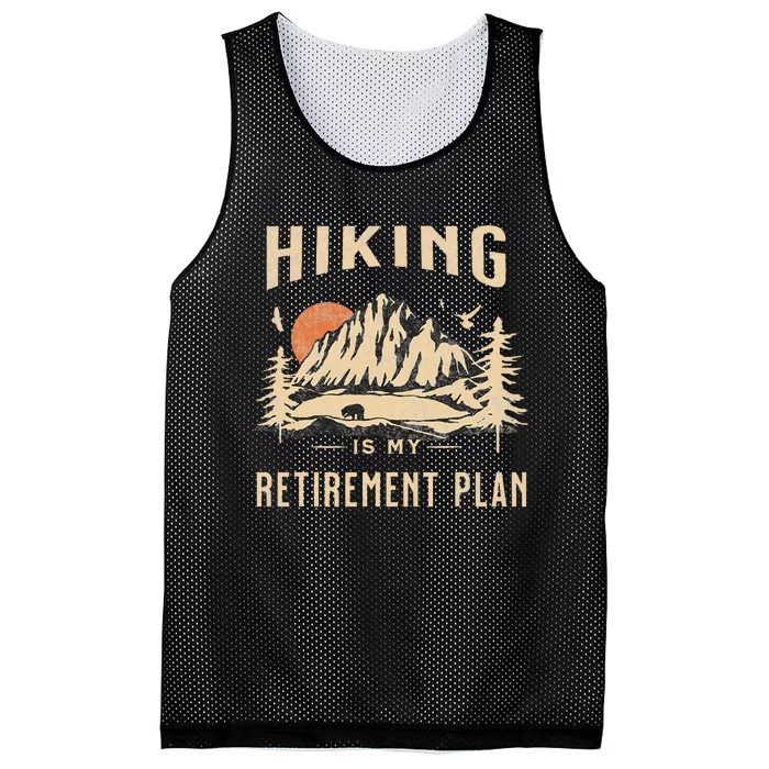 Hiking Is My Retirement Plan Funny Hiking Mesh Reversible Basketball Jersey Tank