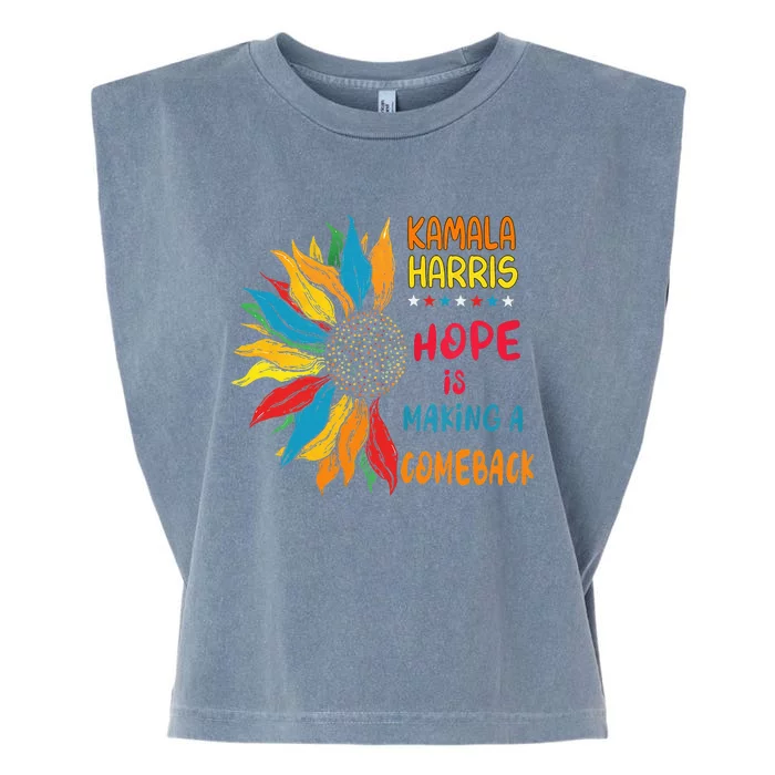 Hope Is Making A Come Back Harris Walz 2024 Garment-Dyed Women's Muscle Tee